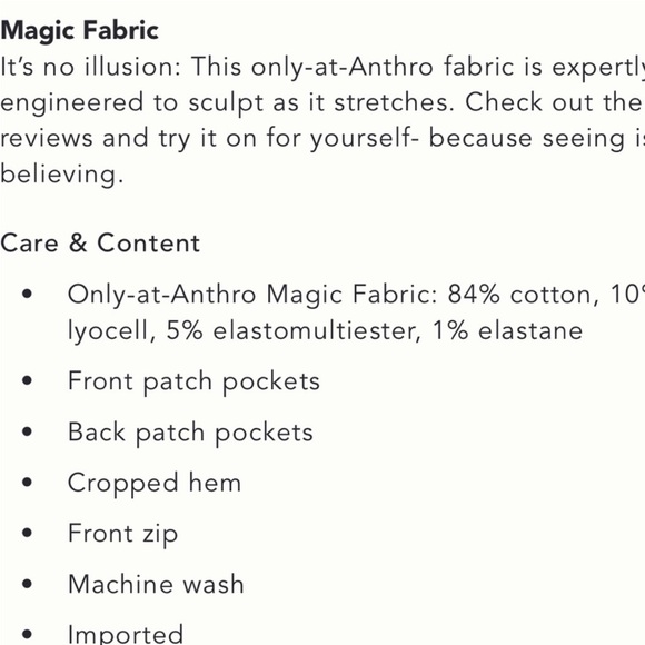 NWT Anthropologie Maeve The Colette Magic Fabric Cropped Wide-Leg Pants - Picture 7 of 11